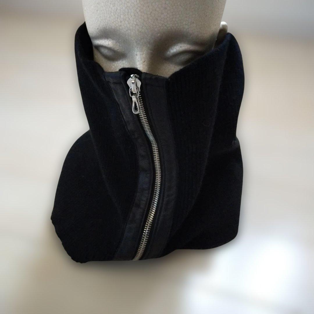 BACKBONE カシミヤ混 ジップネックウォーマー スヌード カウハイド 牛革