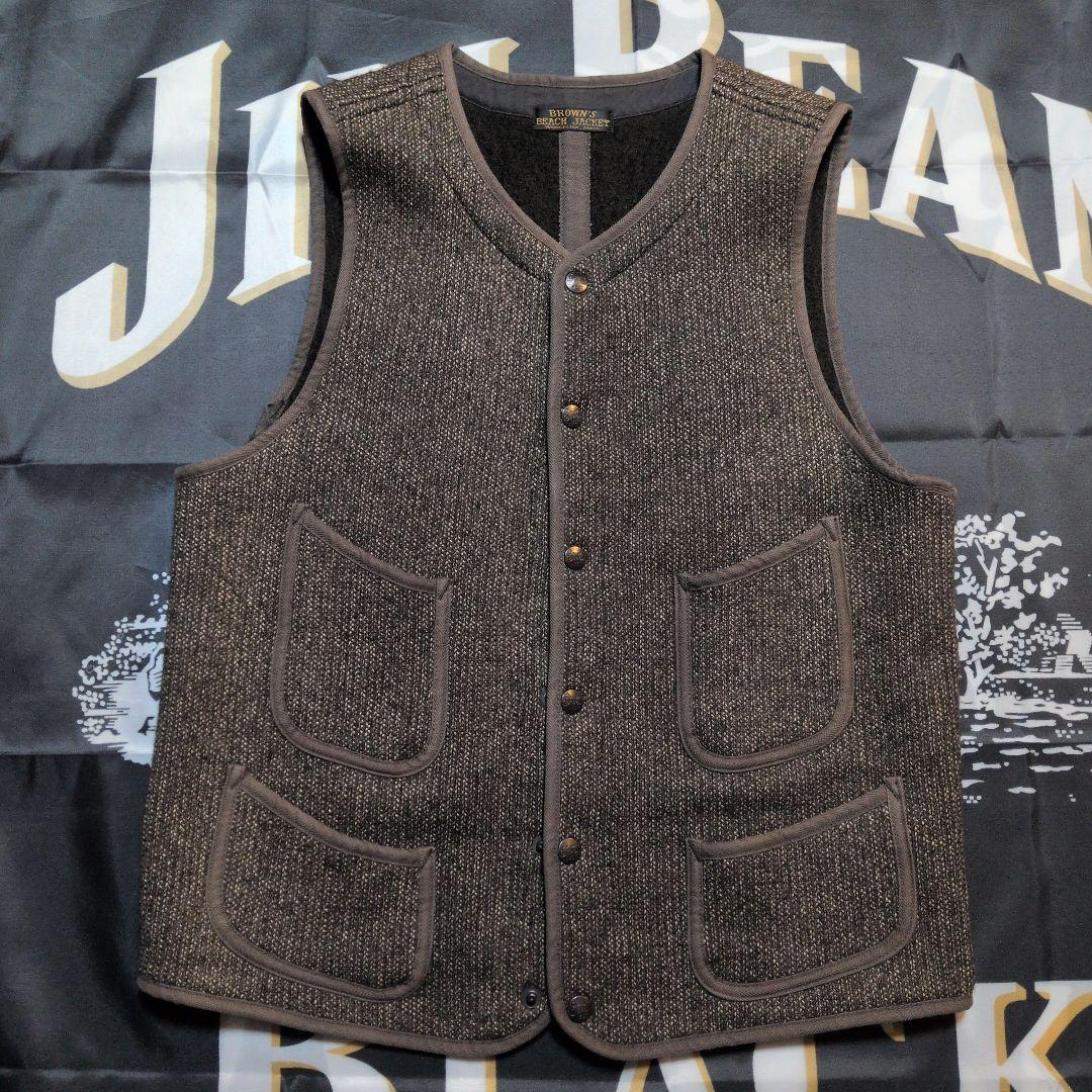 【ボタン難有り】フルカウント ブラウンズ ビーチクロス ベスト 40
