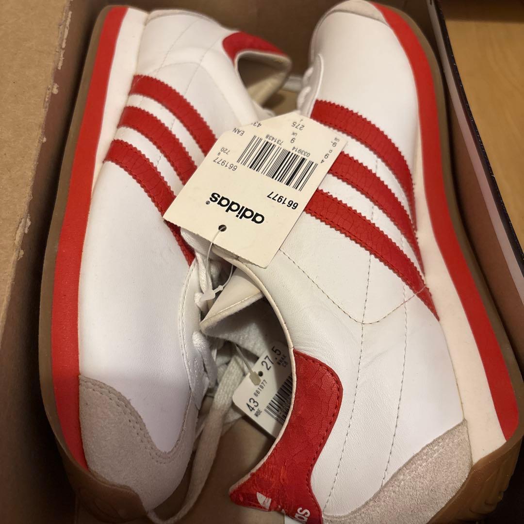 adidas スニーカー 661977 ホワイト/レッド 9 UK