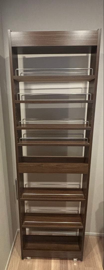 キッチン　隙間収納　幅14cm ウォールナット　キッチンラック