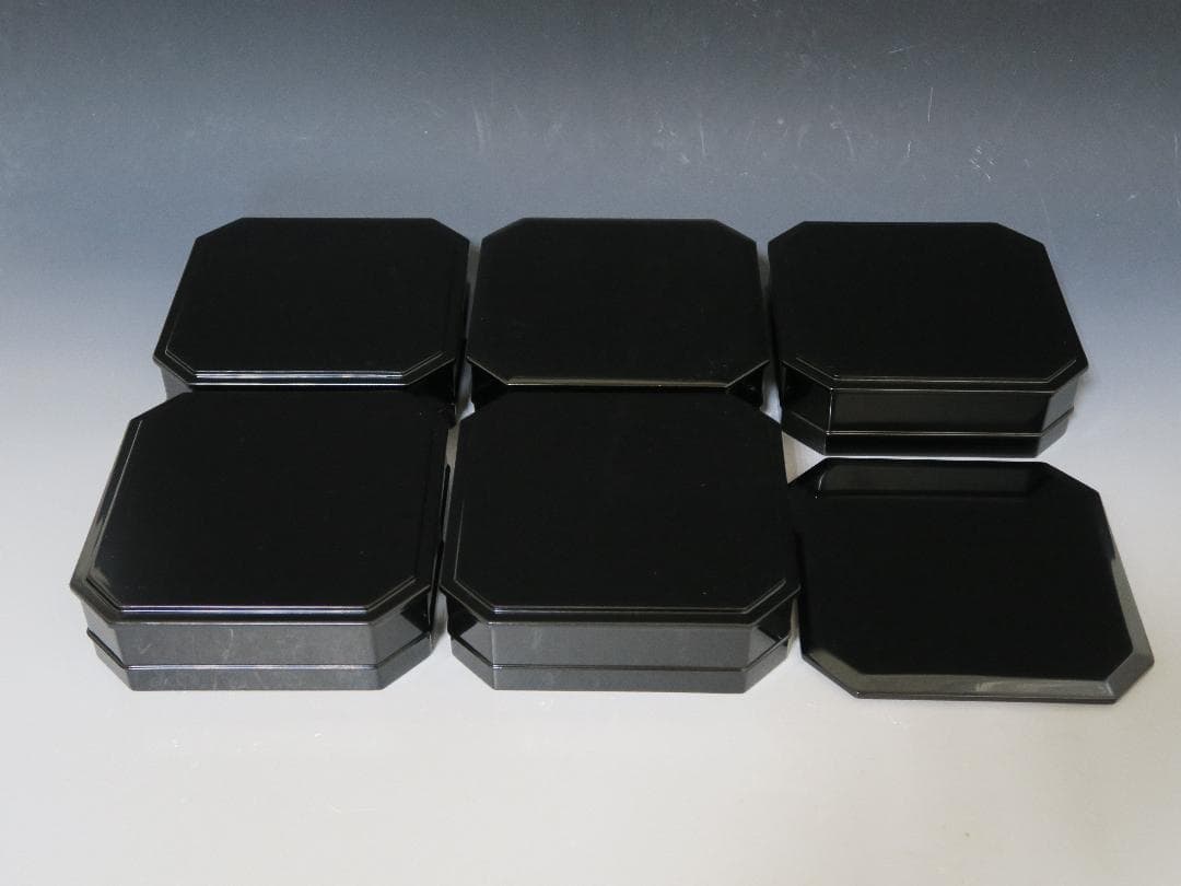 輪島塗】縁高重 五段重 黒真塗 輪島塗工房 静峰 塗師静峯大家芳男 天然