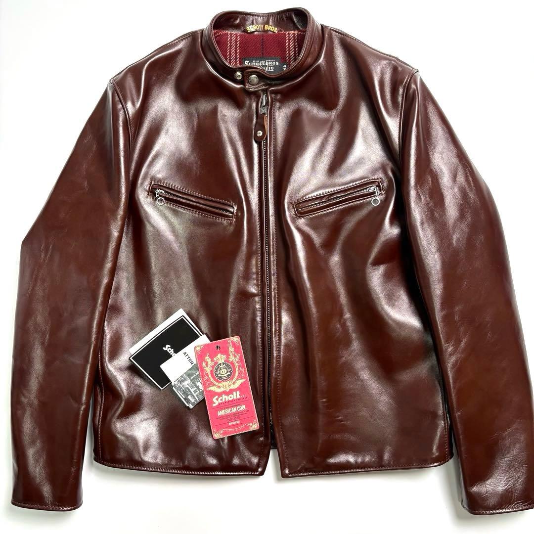 【米国製】SCHOTT レザー ライダースジャケット 馬革42 641XJH