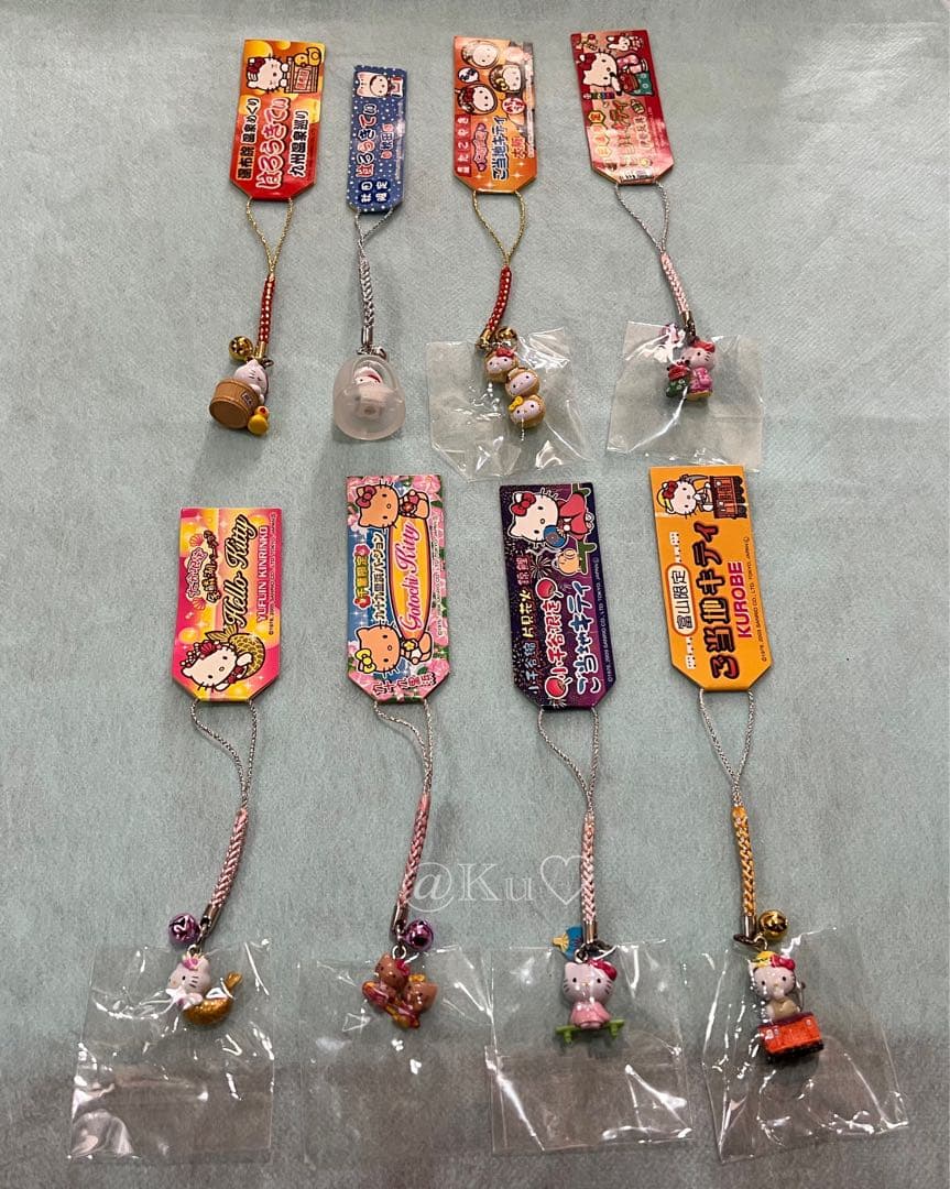【未使用】ご当地キティ 根付け ストラップ 8個セット