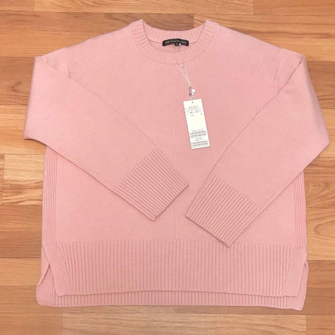 23区 ピンク系 羊毛95% カシミヤ5% 洗える❗️ 厚手 柔らかニット