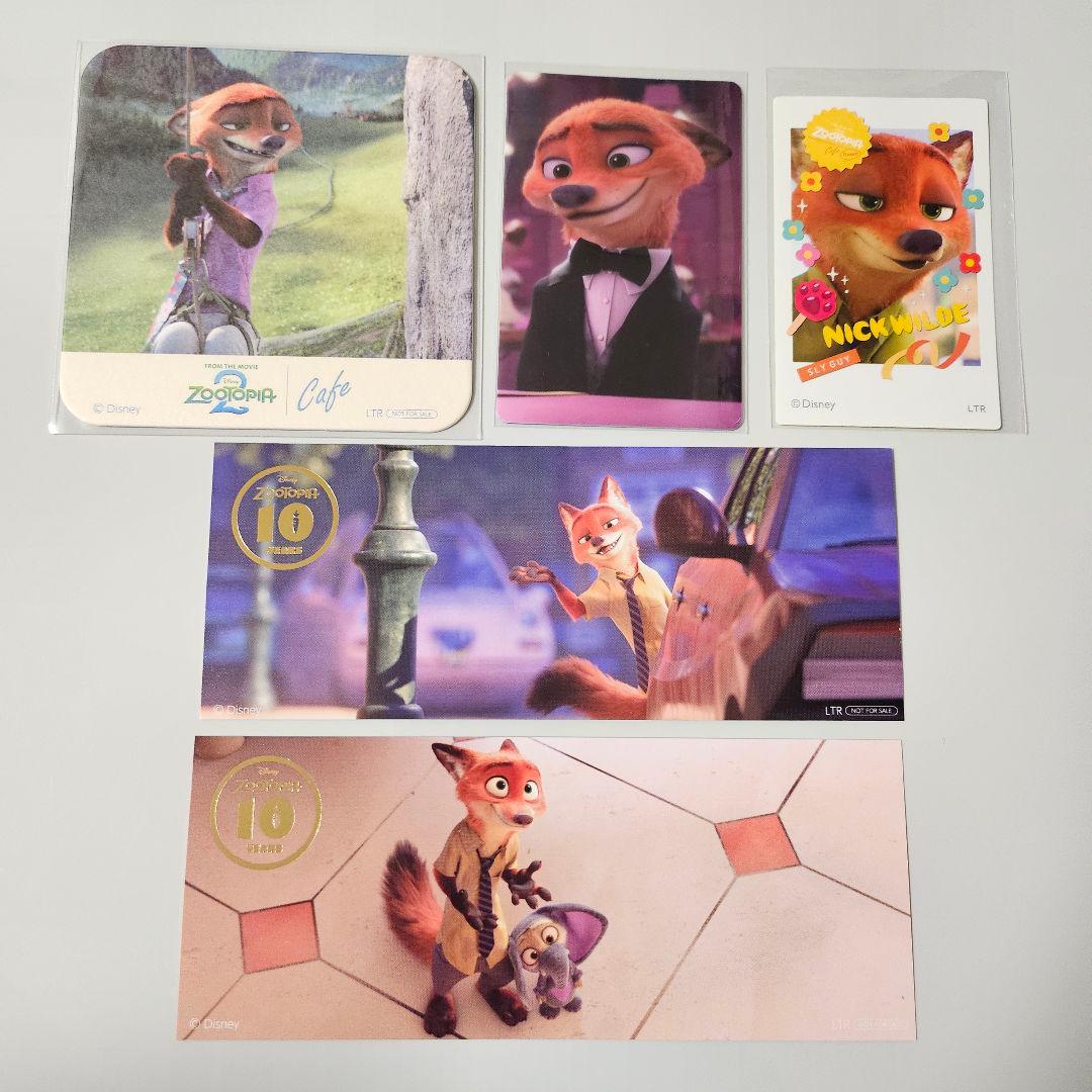 も*も様 2 ズートピア カフェ ニック 特典 コースター カード ステッカー
