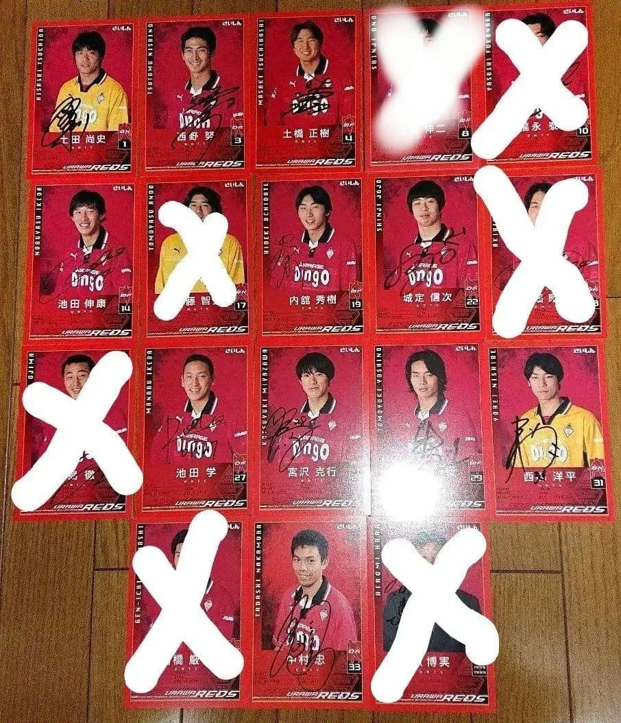 バラ売可】浦和レッズ 直筆サイン入り練習場配布ポストカード 1999年