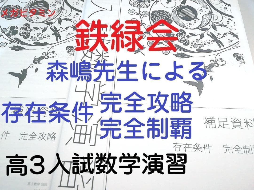 鉄緑会 森嶋先生による存在条件の完全攻略 完全制覇 数学 駿台 河合塾