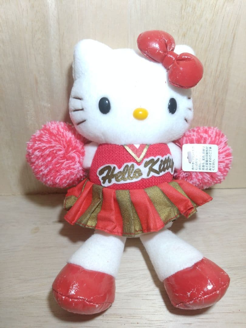 激レア☆足長キティ☆おすわりチアガールコスチュームぬいぐるみ2点 2003年