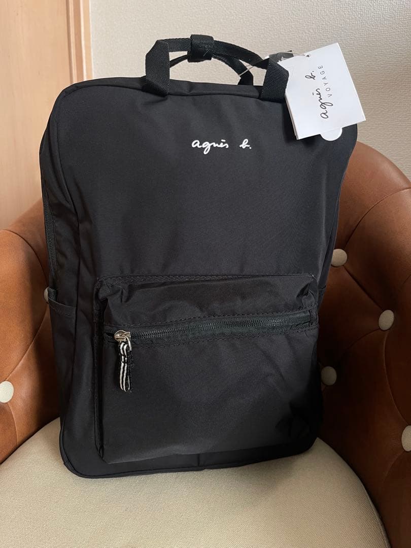 アニエスベー ロゴ ナイロンリュック ブラック 新品未使用❣ agnes b.（アニエスベー） ワンショルダーバッグ リュックサック 2WAY