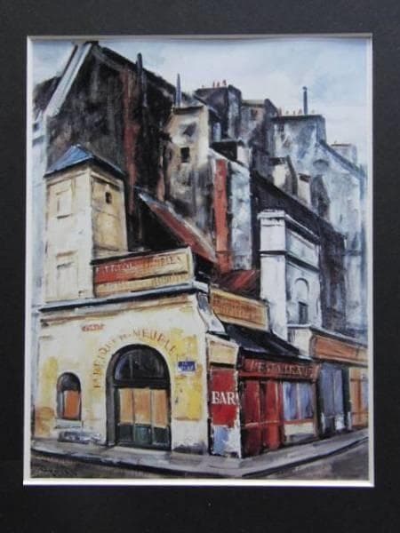 荻須高徳、マレー地区、希少な額装用画集より、新品高級額装付、状態良好