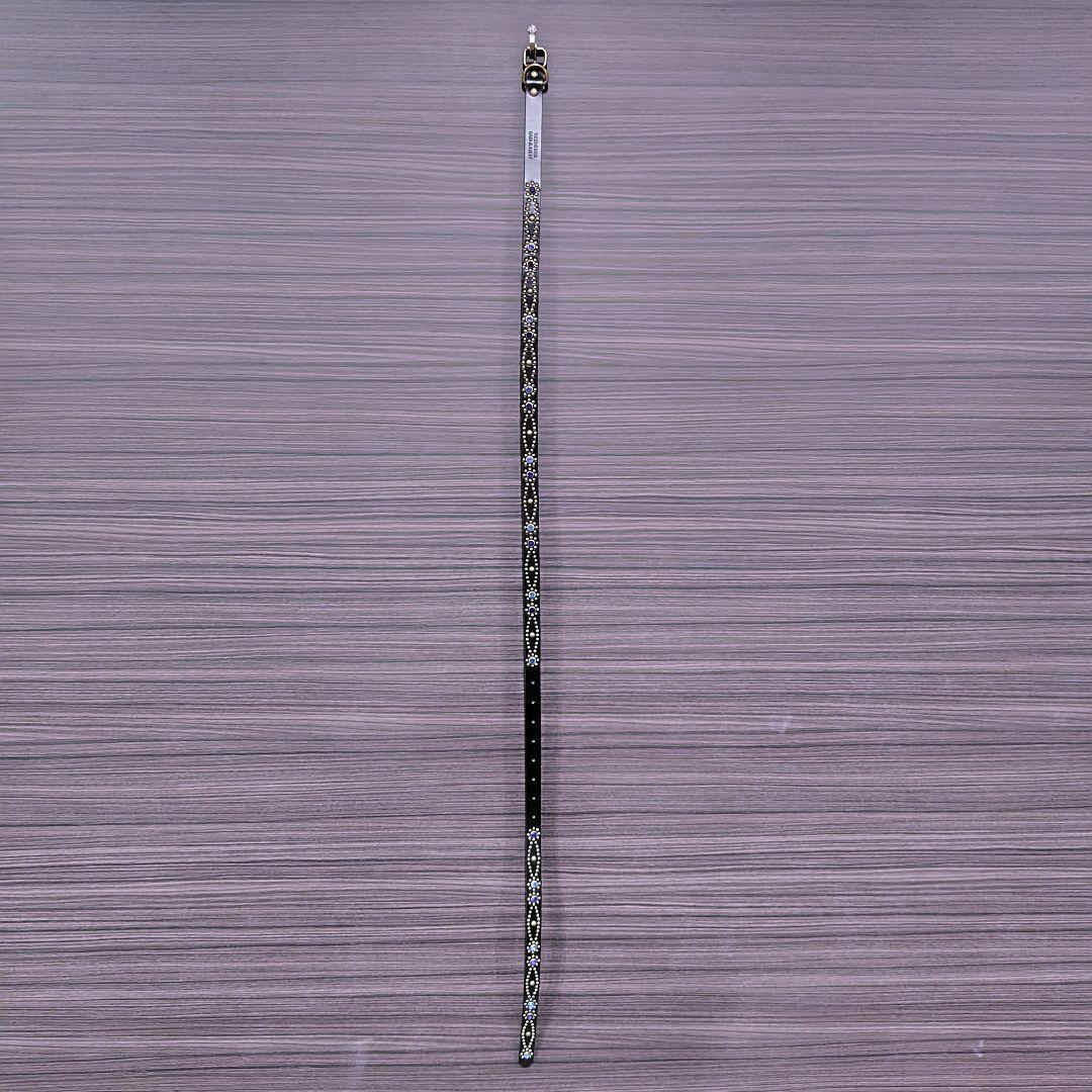 クロス青□本革レザーフルスタッズナローベルト☆アメカジヴィンテージ