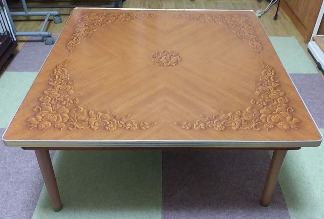 昭和レトロ ナショナル 卓付きコタツ 天板リバーシブル こたつコード付