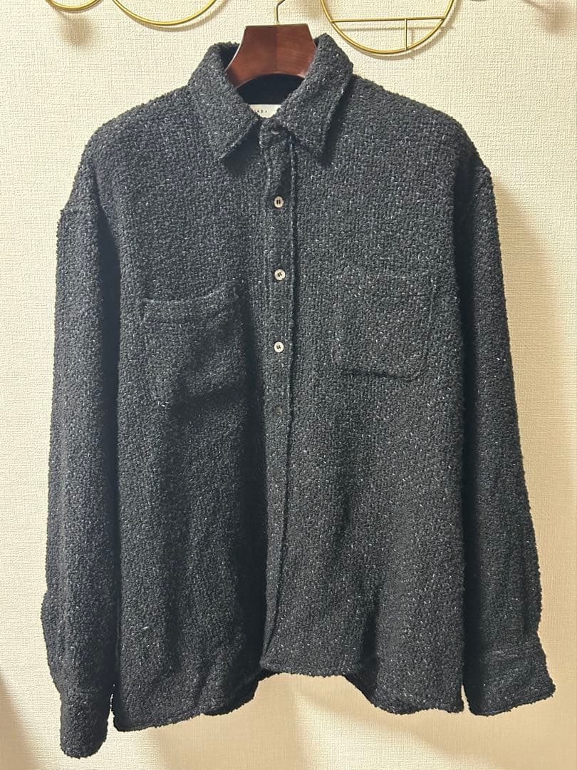 JieDa ツイードオーバーサイズシャツ ブラック M