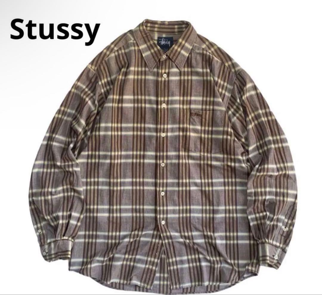 2*7様 90s Old stussy 紺タグ ネルシャツ
