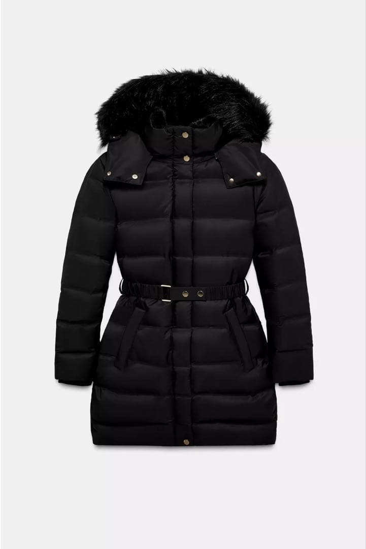 ZARA ウィンドブレーカーフード付きダウンジャケット M ZARA 撥水加工入りウィンドブレーカーフード付きダウンジャケット M