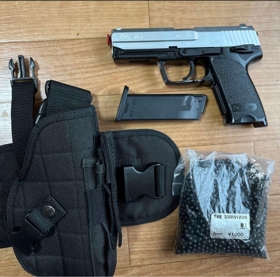 H&K USP スライドシルバー レッグホルスター バイオハザードRE:4レオン