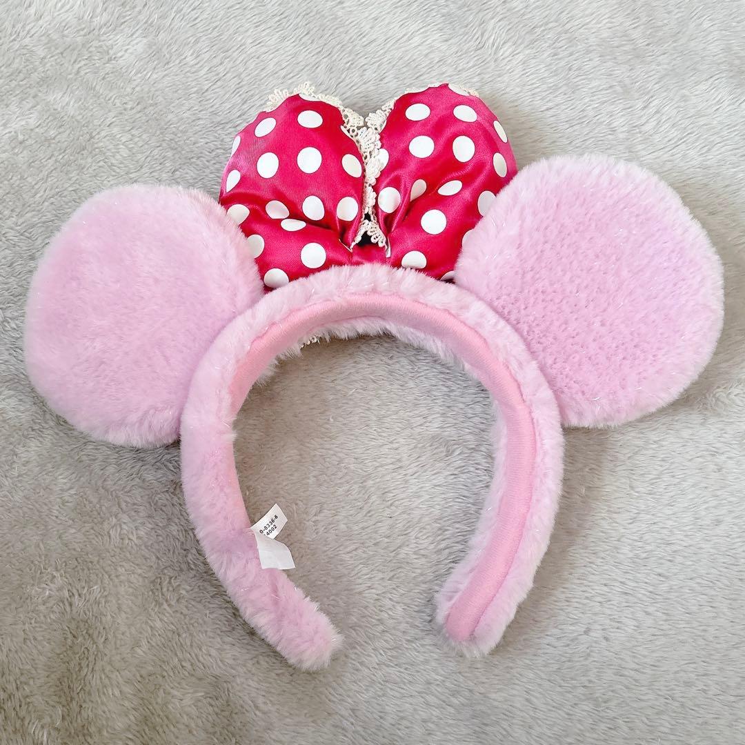 ディズニー ミニー カチューシャ ピンク もこもこ - メルカリ