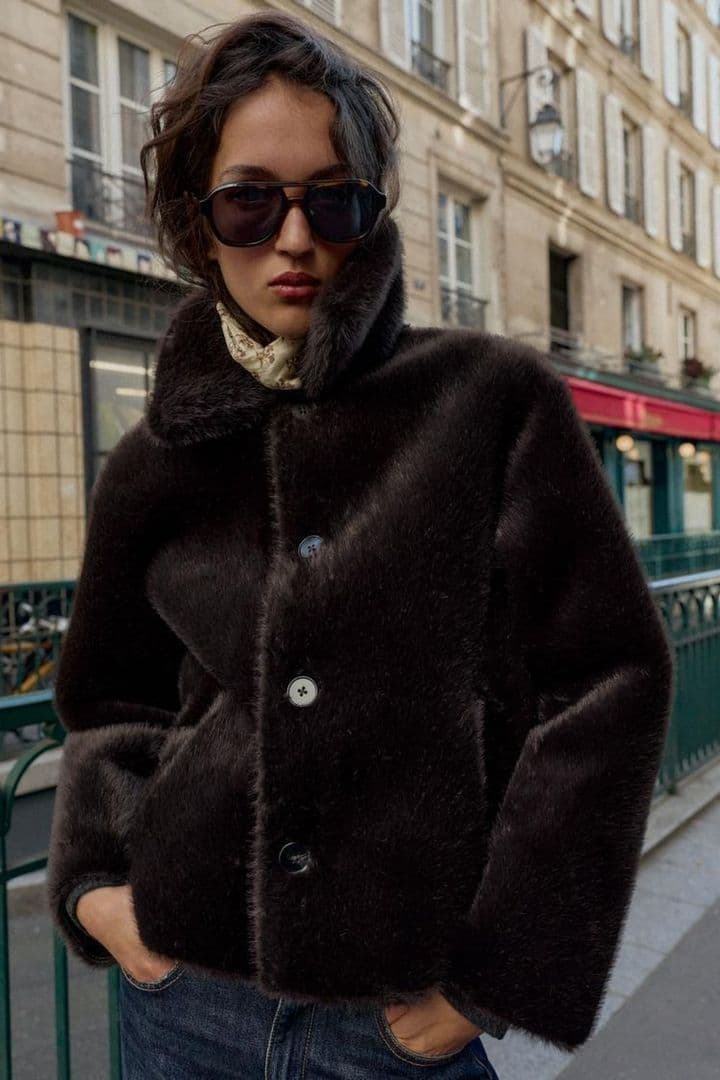 ZARA リバーシブル ダブルフェイス フェイクレザージャケット - メルカリ