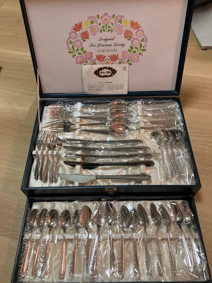 ラッキーウッド　カトラリー　マリエッタ　ディナーセット　40本セット　一部使用 LUCKY WOOD（ラッキーウッド） カトラリーセット ナイフ フォーク