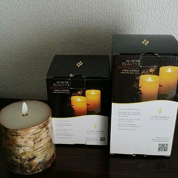 切り株風キャンドル大と小