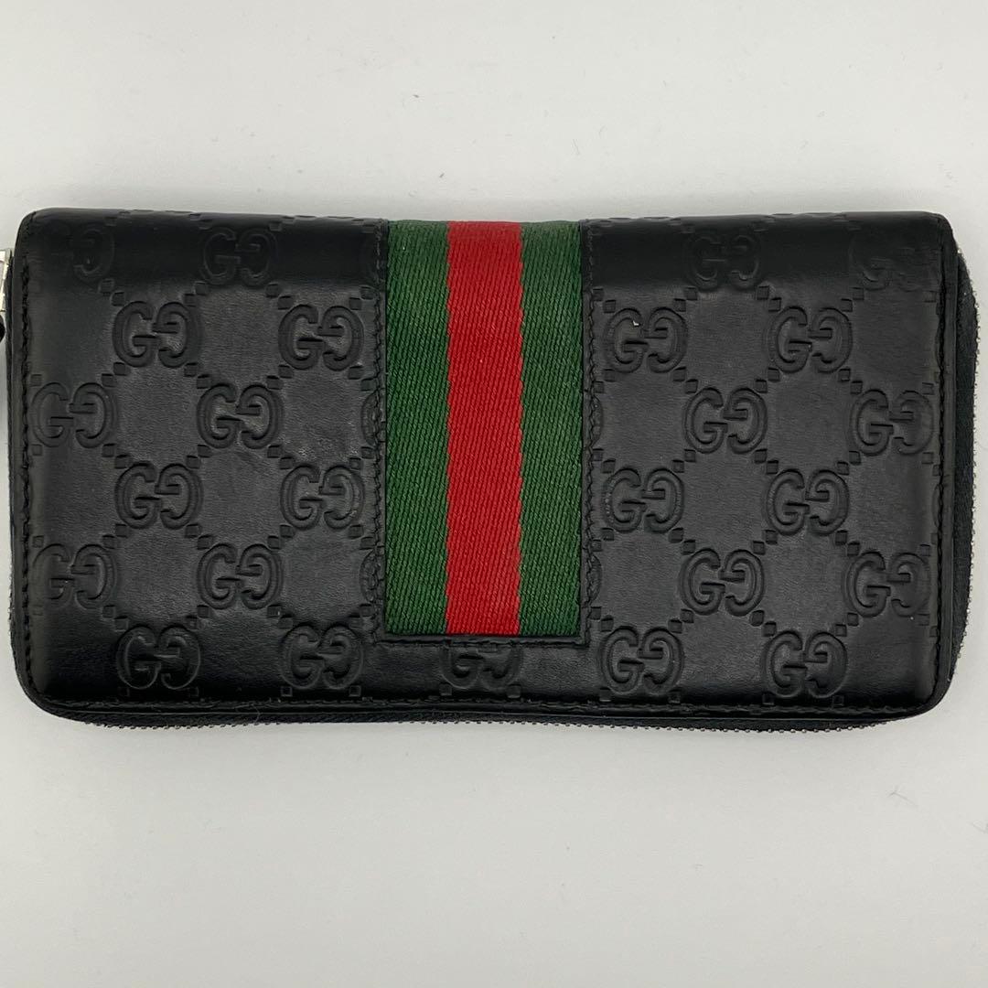 超人気✨美品✨グッチ ジッピーウォレット シマレザー シェリーライン