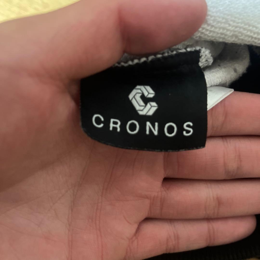 CRONOS フード付きパーカー ブラック/ホワイト SとMの中間サイズ