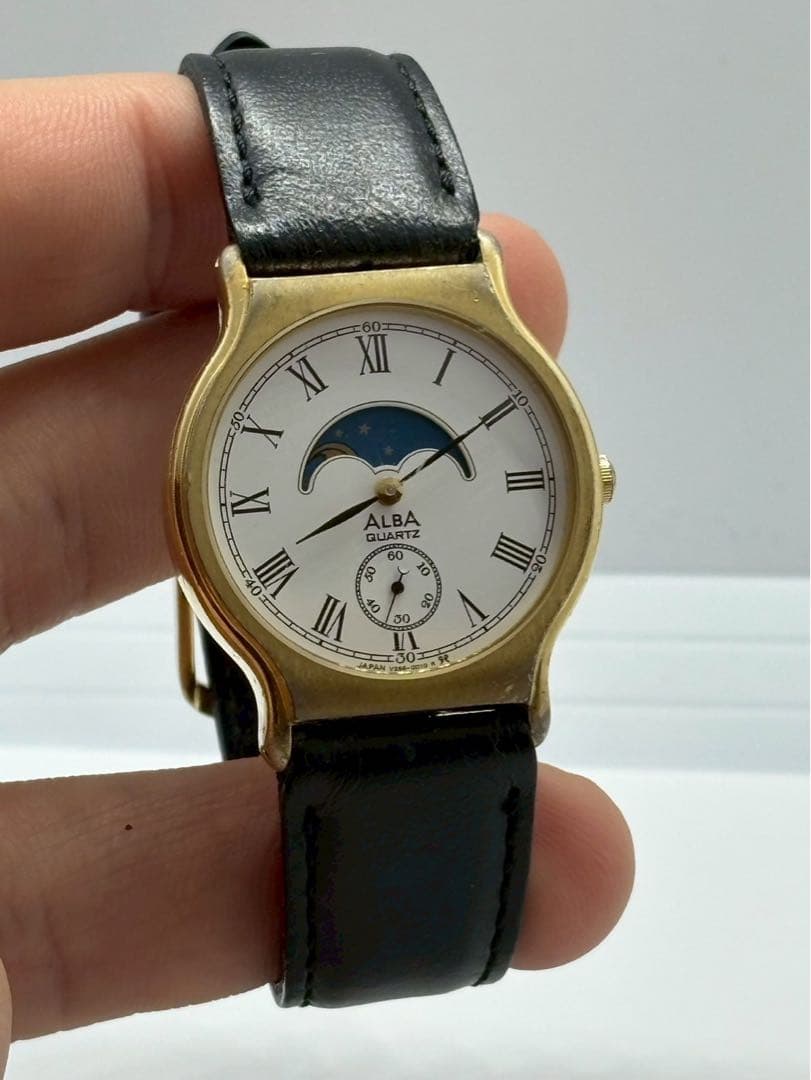 SEIKO ALBA 腕時計　ムーンフェイズ　ローマサン＆ムーン