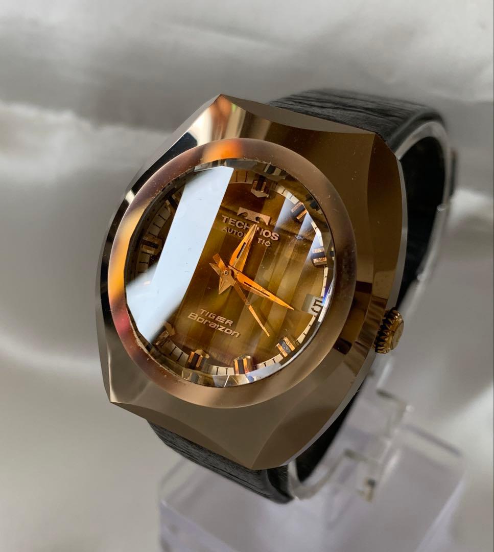 ☆TECHNOS 腕時計 タイガーボラゾン 自動巻 カットガラス 稼働品☆