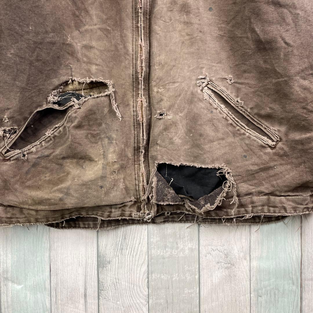 カーハート アクティブジャケット ダック地 ボロ フェード XL ブラウン