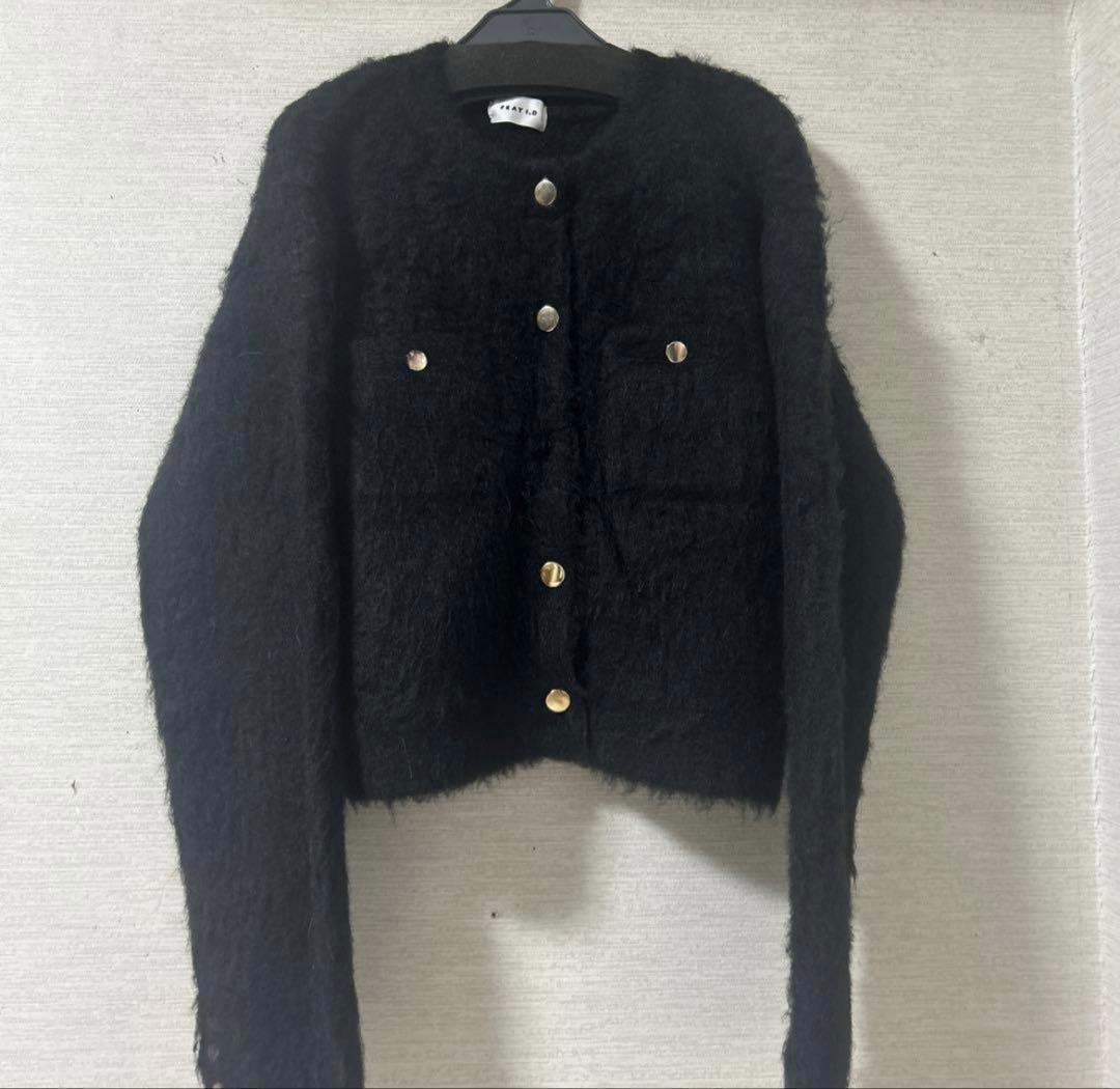 フレイアイディー アルパカ混クロップドニットカーディガン - メルカリ