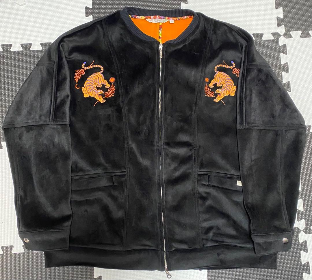 rehacer 虎刺繍 スカジャン Mサイズ　ベロア