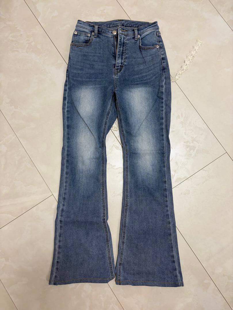 andmary Lacey ribbon heart hip denim - メルカリ