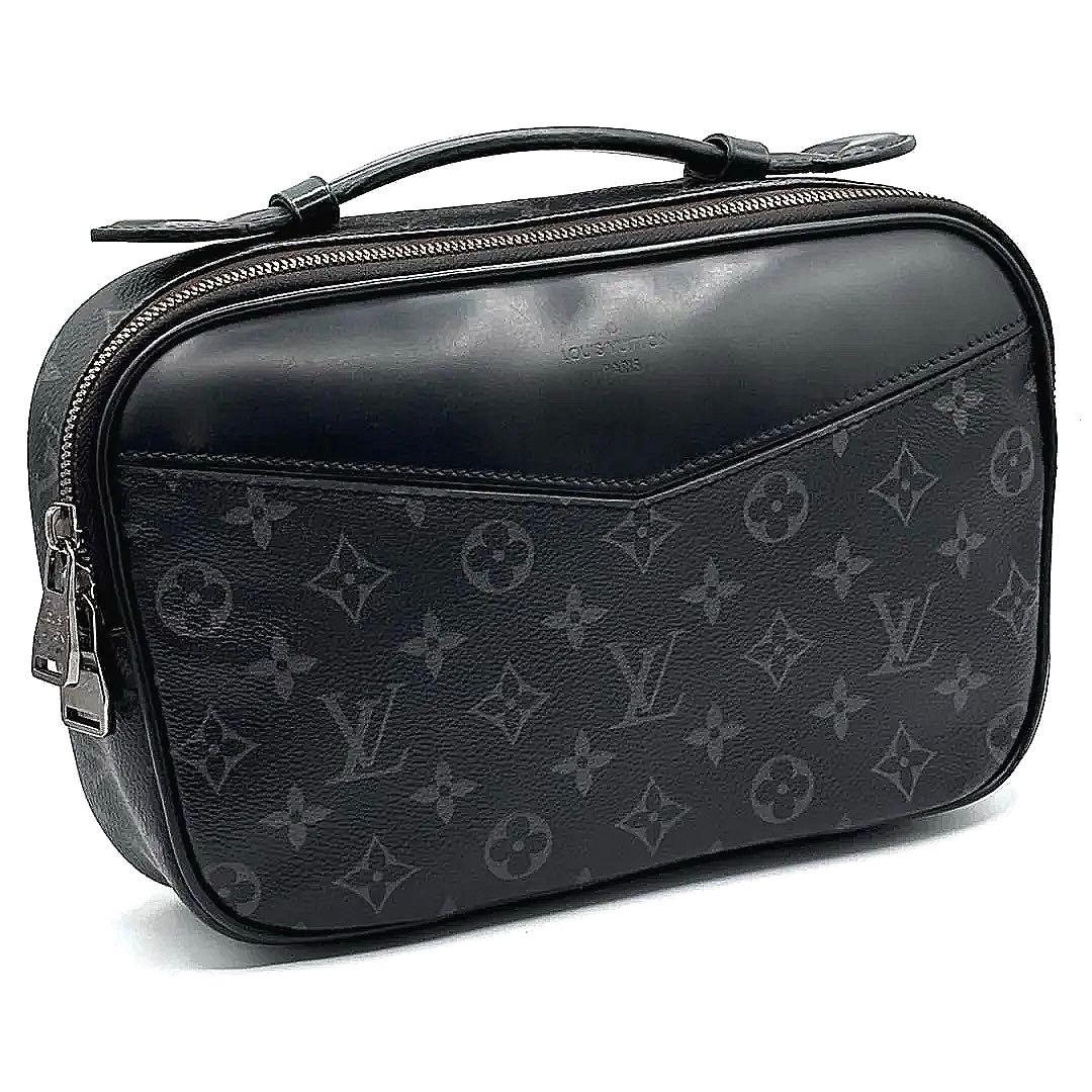 鑑定済 人気 ルイヴィトン モノグラム エクリプス バムバッグ ボディバッグ 黒
