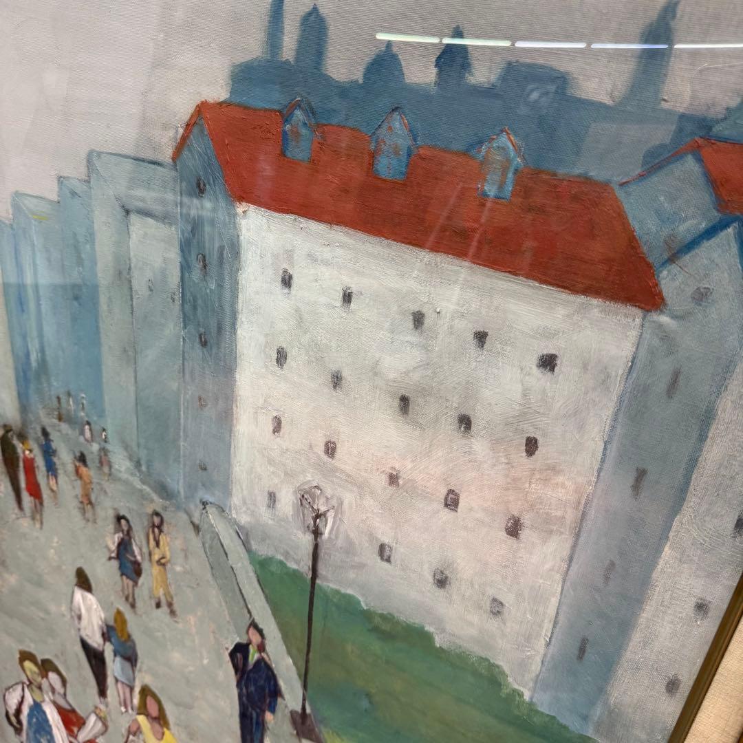 H15K62 サイン有り 藤岡隆子 ブリッジ 大作油彩画 60号 - メルカリ