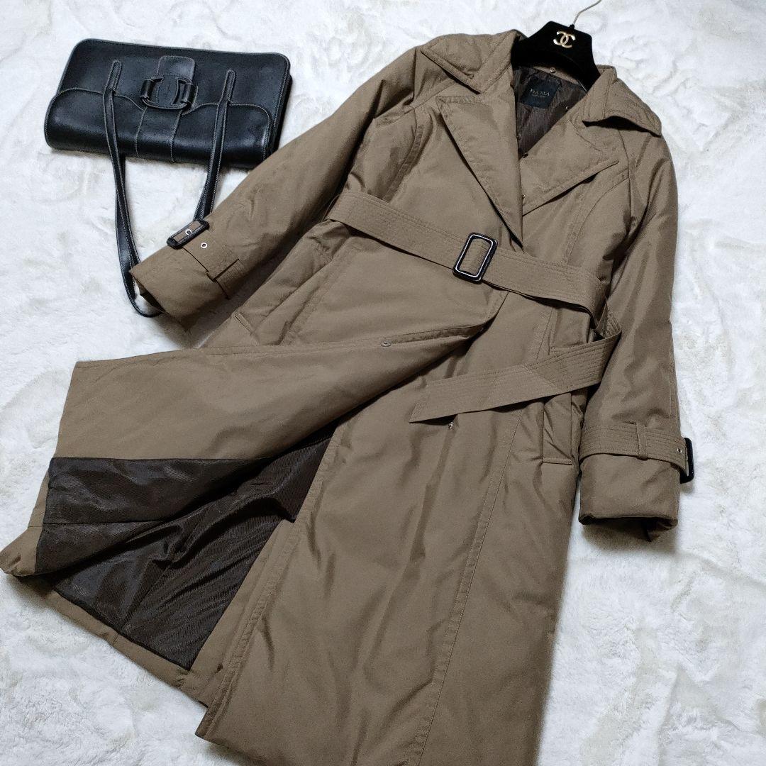 ダーマコレクション フォックスファー 撥水 ダウンコート グレージュ