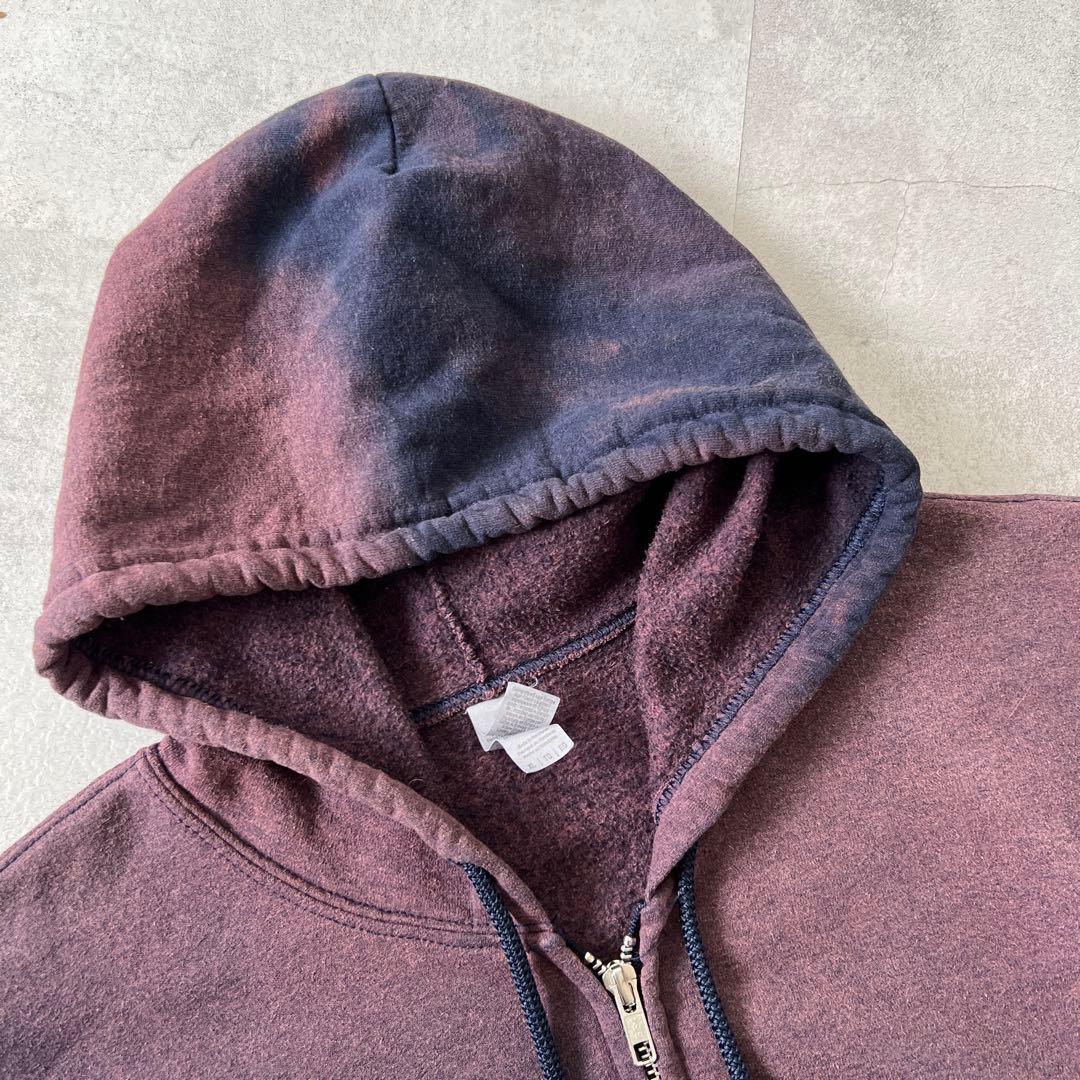 一点物 Boro 鬼フェード ボロ パーカー ジップアップ パープル