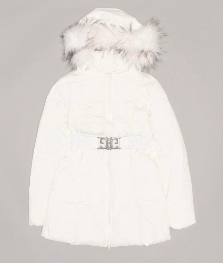 GYDA SymmetryGYDAベルト付きロングダウンコート ホワイト