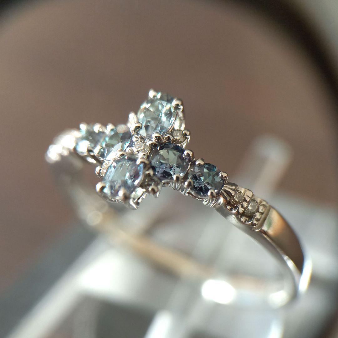 Pt900 アレキサンドライト・ダイヤモンド リング - メルカリ