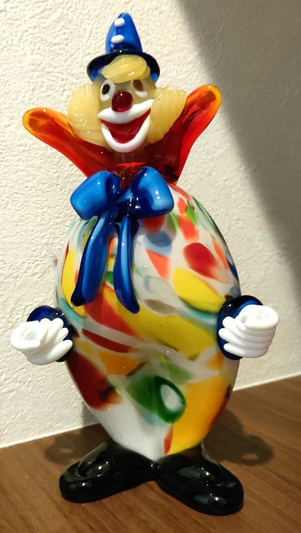 ムラーノ ガラス ピエロ 置物 ベネチアングラス クラウン アルルカン