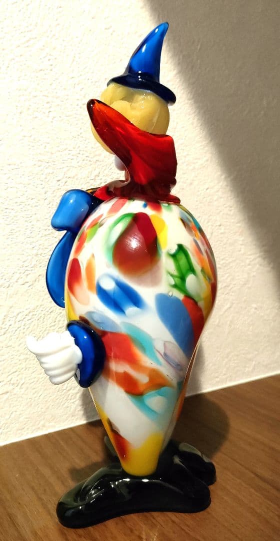 ムラーノ ガラス ピエロ 置物 ベネチアングラス クラウン アルルカン