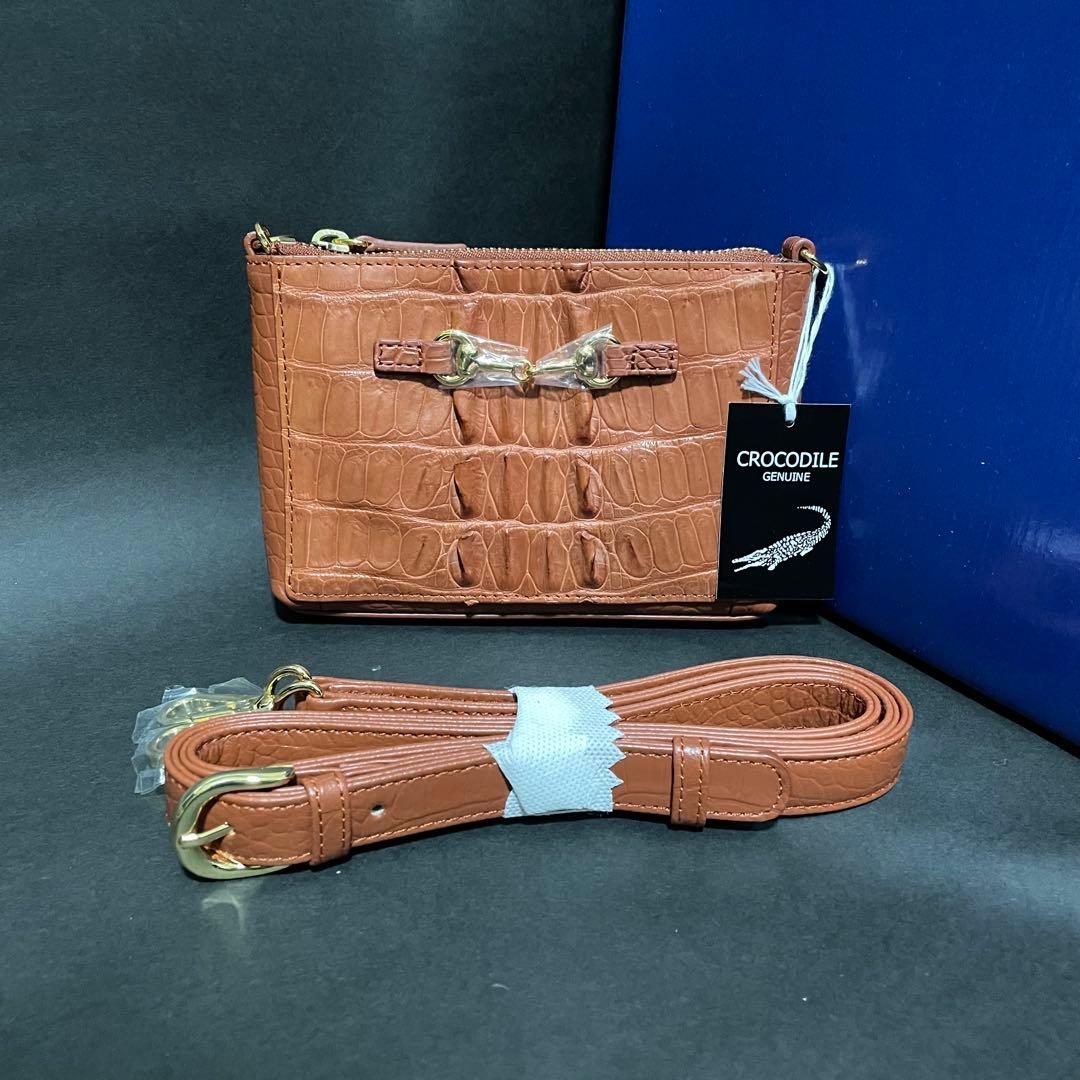 新品・未使用】ロダニア クロコ革 2way ハンドバッグ ポーチ付