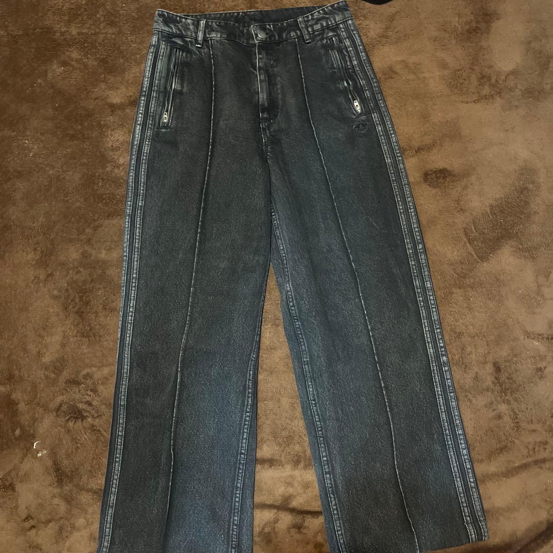 adidas ダークデニム ワイドレッグパンツ adidas（アディダス） レディース ウェア W P ESS WL D PT ロング