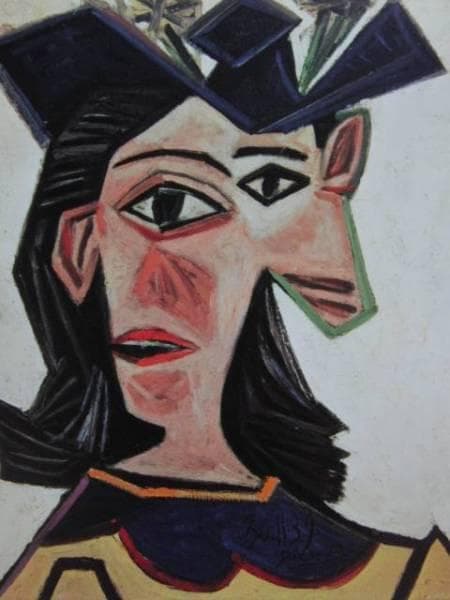 Pablo Picasso、BUSTE DE FEMME AU CHAPEAU Pablo Picasso | Buste de Femme au Chapeau Bleu – Musee des Arts