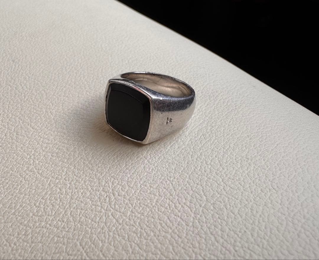 TOM WOOD リング　Cushion Black Onyx 14号