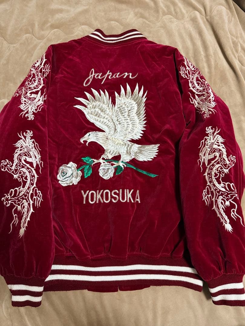 日本製 YOKOSUKA 別珍 vintage 90s 鷲 花 限定 スカジャン 日本製 YOKOSUKA 別珍 vintage 90s 鷲 花 限定 スカジャン