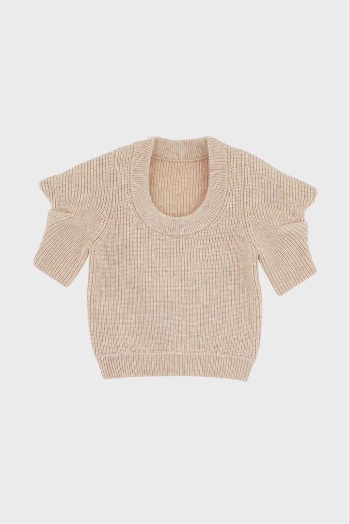 THE TOE Moussaka Crop Knit（beige）