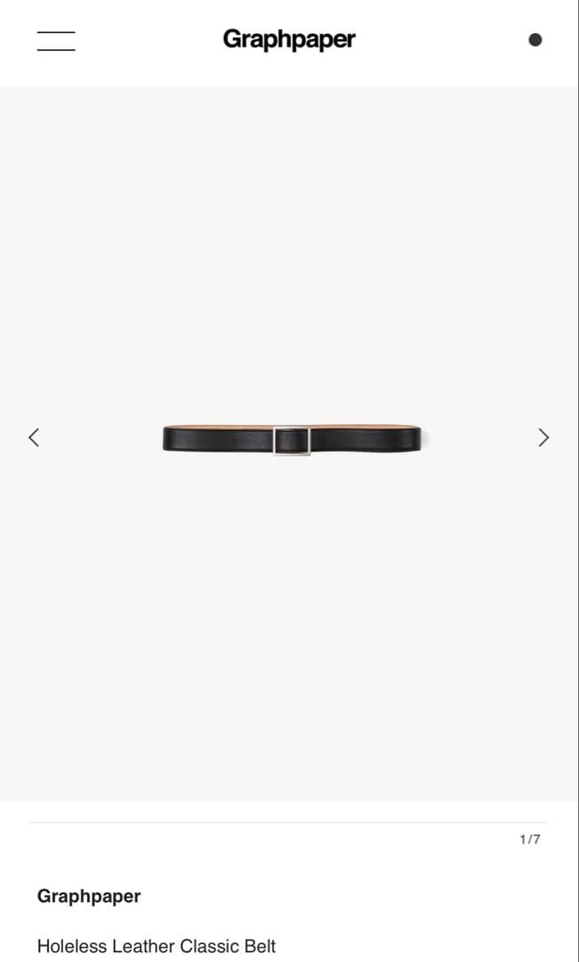 小物 Graphpaper Holeless Leather Classic Belt