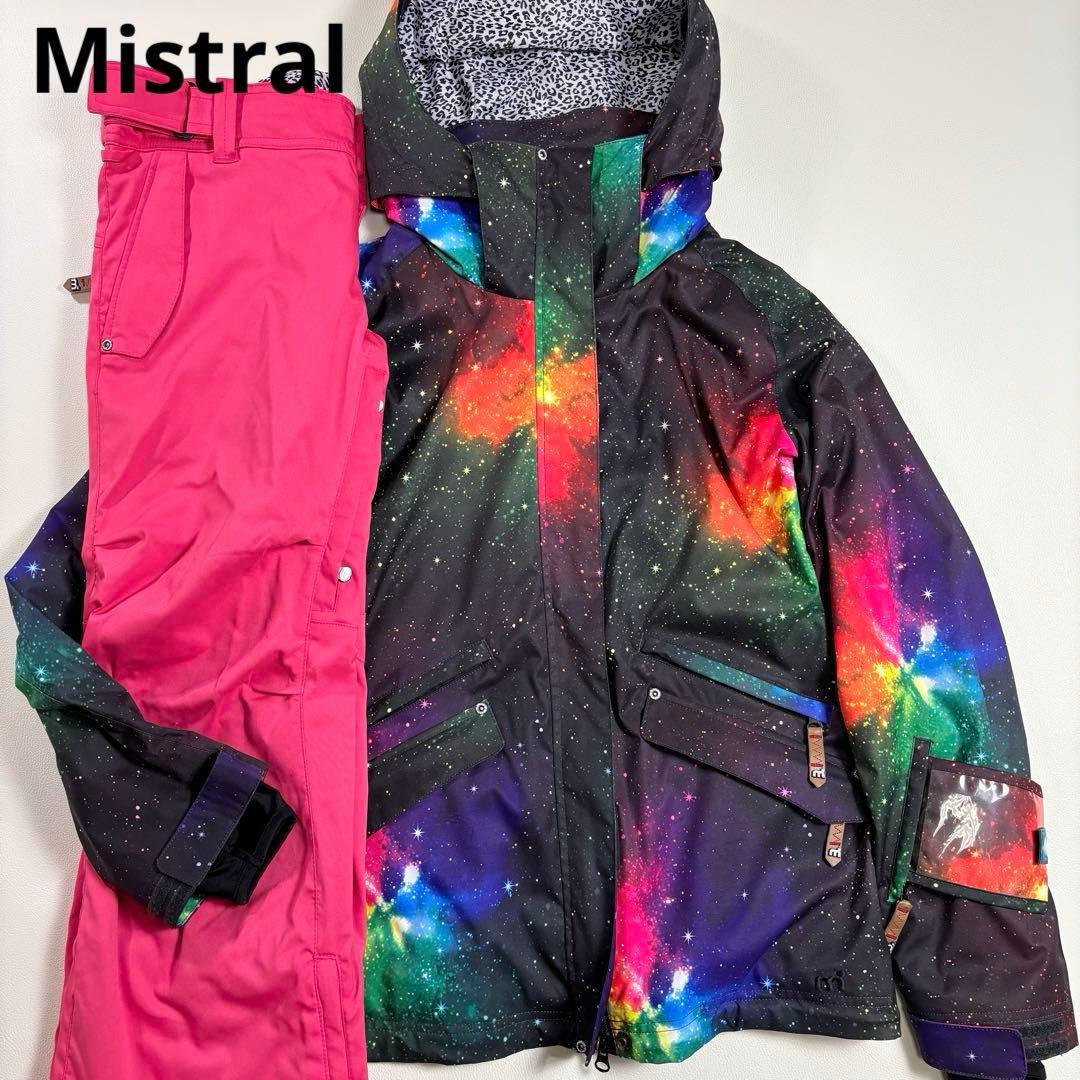 MISTRAL スノーボードウェア 上下セット 銀河柄 M 宇宙柄 スノボウェア