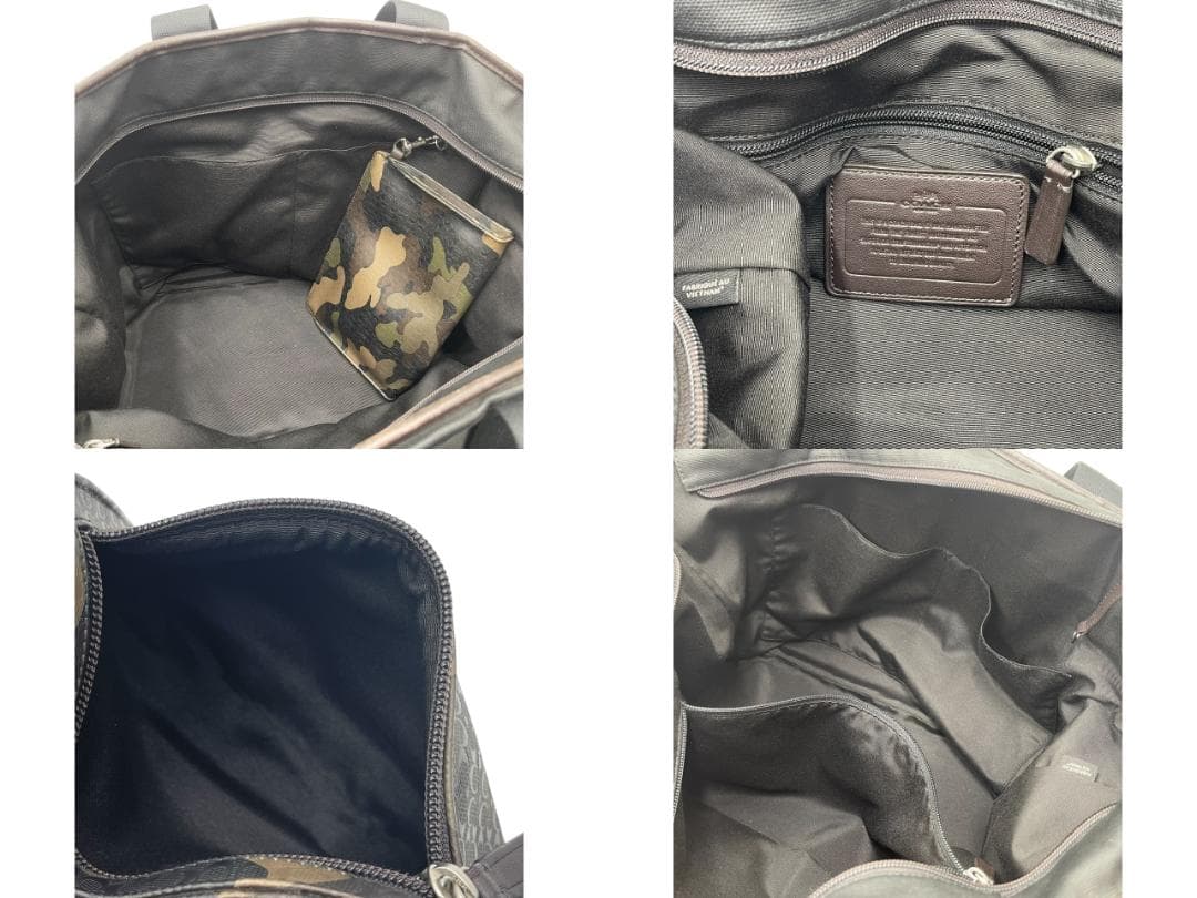 COACH F70832 ウィークエンド トートバッグ カモフラ柄 ポーチ付