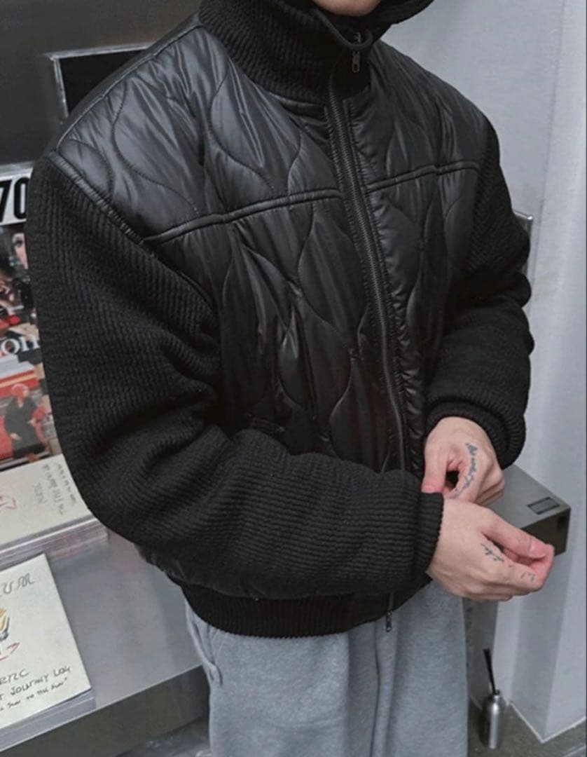 ジャケット・アウター ASCLO Knit X Quilting Padded Jacket